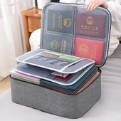 4 Klasör Tutucu Erkek Kadın Çanta Kapak Çanta Pasaport Ev Güvenli Fonksiyonel Dosya Saklama Kutusu - 2