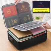 4 Klasör Tutucu Erkek Kadın Çanta Kapak Çanta Pasaport Ev Güvenli Fonksiyonel Dosya Saklama Kutusu - 1