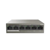 Tenda TEF1106P 6 Port 4 Port Poe+ 10-100 + 2 Port Uplink Switch Çelik Kasa Rack Mount - 1