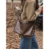 Shi Mei Maillard Retro Crossbody Çanta Kadın Çantası Çok Yönlü Büyük Kapasiteli Omuz Çantası - 3