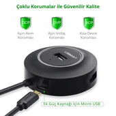 UGREEN USB 2.0 HUB 4 PORTS 1MT SİYAH 480Mb/s Veri Aktarımı 20277(CR106)- - 4
