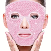 Terapi Jel Yüz Maskesi Soğuk Ve Sıcak Boncuklu Ayarlanabilir Maske (Pembe) - 1