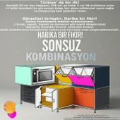 Modilayn AYAZ (60x217x56 cm) Boyutunda Ankastre 3 Kapaklı Mini/Midi Mikrodalga Fırın Dolabı - 10