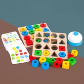 Zsykd Geometrik Figürler Eşleşen Bloklar Çocuk Bulmaca Oyuncak Tek Için - 4