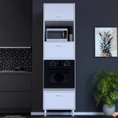 Modilayn AYAZ (60x217x56 cm) Boyutunda Ankastre 3 Kapaklı Mini/Midi Mikrodalga Fırın Dolabı - 1