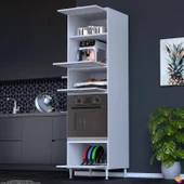 Modilayn TİLE Ankastre Fırın Dolabı (60x217x56 cm) - 4 Kapaklı, Ekmeklikli Kiler Mutfak Dolabı - 2