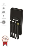 Tsrm TRM-1014 Siyah 10.000mAh Wirelles Dijital Göstergeli Hızlı Şarjlı Powerbank Modern Tasarı - 1