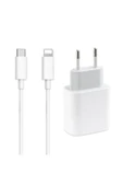 Tüm Serilerle Uyumlu Type-c Hızlı Şarj Aleti Kablo Adaptör Set 7 8 X 11 12 13 14 Pro M - 1