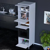 Modilayn TİLE Ankastre Fırın Dolabı (60x217x56 cm) - 4 Kapaklı, Ekmeklikli Kiler Mutfak Dolabı - 3