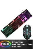 Işıklı Q Klavye - Mouse - Rgb Aydınlatmalı Türkçe Klavye- Oyuncu Klavyesi - 7