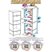 Modilayn TİLE Ankastre Fırın Dolabı (60x217x56 cm) - 4 Kapaklı, Ekmeklikli Kiler Mutfak Dolabı - 5