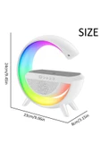 G Bluetooth Hoparlör 15w Kablosuz Hızlı Şarj / Alarm / Çalar Saat / Gece Lambası / Ambiyans Led Işık - 6