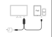 Hytech HY-XO51 Siyah-Gri USB-F to HDMI 1m Mobil Telefon Uyumlu Kablo - 6
