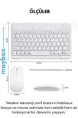 Mini Kablosuz Wireless Klavye Mouse Seti 2.4 Ghz Beyaz - 3