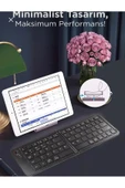 Tüm Cihazlar İle Uyumlu Siyah Kablosuz Katlanabilir Şarjlı Taşınabilir Mini Bluetooth Klavye - 6