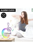 G Bluetooth Hoparlör 15w Kablosuz Hızlı Şarj / Alarm / Çalar Saat / Gece Lambası / Ambiyans Led Işık - 4