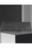 Tüm Cihazlar İle Uyumlu Siyah Kablosuz Katlanabilir Şarjlı Taşınabilir Mini Bluetooth Klavye - 2