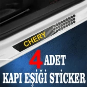 İndispensableyl Chery uyumlu özel Oto Kapı eşikleri Sticker Karbon 4 Adet - 2