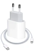 20W Lightning to USB-c Iphone 8 X Xs 11 12 13 14 / Pro Max Uyumlu Hızlı Şarj Aleti Adaptör Kablo Set - 1