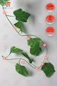 Dekoratif Yeşil Yapraklı 230 Cm Yapay Sarmaşık Ve 300 Cm Peri Led Pembe Renk thumbnail 9