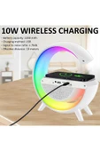 G Bluetooth Hoparlör 15w Kablosuz Hızlı Şarj / Alarm / Çalar Saat / Gece Lambası / Ambiyans Led Işık - 3