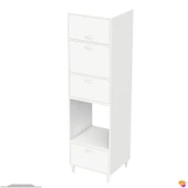 Modilayn TİLE Ankastre Fırın Dolabı (60x217x56 cm) - 4 Kapaklı, Ekmeklikli Kiler Mutfak Dolabı - 9