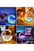 Kablosuz Şarj İstasyonu Bluetooth Hoparlörlü Ve Radyolu RGB Led Işıklı Masa Ve Gece Lambası  BT-2301 - 2