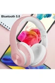 Bluetooth Kablosuz Stereo Kulaklık Pembe thumbnail 4