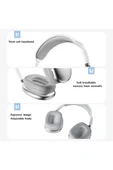 Samsung Galaxy Note 20 Ultra Uyumlu P9 Kablosuz Beyaz Kulaküstü Kulaklık thumbnail 3