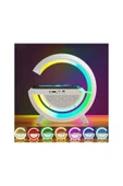 Kablosuz Şarj Standlı Bluetooth Hoparlör Başucu Gece Lambası Animasyonlu RGB IŞIK thumbnail 4