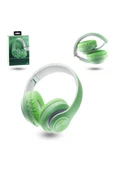 Yeşil Macaron Set Bluetooth Kablosuz Stereo Kulaklık P33 thumbnail 2