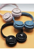 Samsung Uyumlu Kablosuz Kulaküstü Bluetooth Kulaklık / Aux Ve Hafıza Kartı Girişli Mavi Siyah - 2