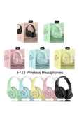 Siyah Macaron Set Bluetooth Kablosuz Stereo Kulaklık - 5