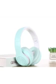 Unisex Mavi Macaron Set Bluetooth Kablosuz Stereo Kulaklık - 1