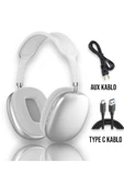 P9 Air Pro Max Kablosuz 5.0 Mikrofonlu Aux Kablolu Bluetooth Kulaklık Android Ve Ios Uyumlu 5.0 thumbnail 2