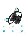 Bluetooth Kablosuz Sd Kart Girişli Cat Kedi Işıklı Bluetooth 5.0 Kulaküstü Kulaklık thumbnail 3