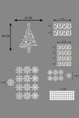 İndispensableyl Yılbaşı Happy New Year ÖZEL sticker Çıkartma Süsü ÖZEL Yıl Süsü Parti Cam Süsü Noel Ağacı Kar Tanesi thumbnail 3