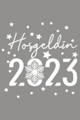 İndispensableyl El Yazısı Ile Hoşgeldin 2023 Yazısı Ve Kar Tanesi Vitrin,cam Mağaza Süslemeleri (70x60cm) - 2