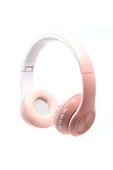 Pembe Bluetooth Kablosuz Stereo Kulaklık P68 thumbnail 2