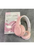 P68 Wıreless Headphone Bluetooth Kablosuz Stereo Kulaklık Pembe thumbnail 4