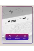 Kablosuz Şarj İstasyonu Bluetooth Hoparlörlü Ve Radyolu RGB Led Işıklı Masa Ve Gece Lambası  BT-2301 - 5