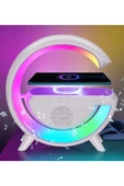 Kablosuz Şarj İstasyonu Bluetooth Hoparlörlü Ve Radyolu RGB Led Işıklı Masa Ve Gece Lambası  BT-2301 - 3