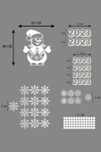 İndispensableyl Yılbaşı Happy New Year ÖZEL sticker Çıkartma Süsü Kardan Adam Cam Süsü Noel Ağacı Kar Tanesi thumbnail 3