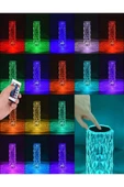 E10 Kristal Akrilik Led Masa Üstü Lamba 16 Renk Uzaktan Kumandalı Dokunmatik Beyaz Kablosuz -Şarj E - 3