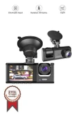 TA-01 Siyah 1080p Araç içi 3 Kameralı Lcd Ekranlı Gece Görüşlü , G-sensör , Geri Görüş Kamera - 1