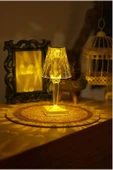 Lw-4 Dekoratif Şarjlı Abajur Kristal Elmas Masa Lambası Dokunmatik Romantik Akrilik Led - 2
