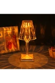 CRYSTAL TABLE LAMP ŞARJLI RGB LED IŞIKLI ABAJUR GECE LAMBASI UZAKTAN KUMANDALI DOKUNMATİK TUŞLU - 7
