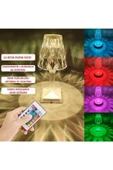 Dekoratif Ledli Usb Şarjlı Dokunmatik Kristal Led Masa Abajur Lambası Kumandalı Rgb Model Unichrome - 2