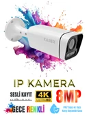 Karer Plus 8MP IP Güvenlik Kamerası | 4K UltraHD, Gece Renkli, Sesli Kayıt, Dış Mekan - 1