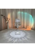 CRYSTAL TABLE LAMP ŞARJLI RGB LED IŞIKLI ABAJUR GECE LAMBASI UZAKTAN KUMANDALI DOKUNMATİK TUŞLU - 6